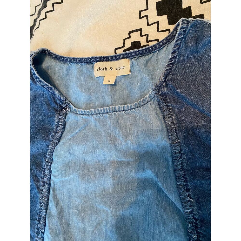 cloth & stone Tencel 2 Tone Open Back Tank Top Size Small - Picture 6 of 8